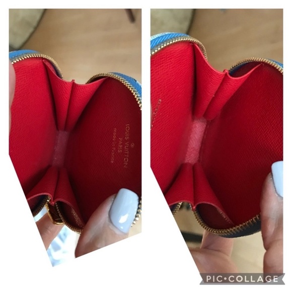 Exquisite Louis Vuitton Round Denim Patchwork Bag Charm Keychain Coin Pouch - Picture 15 of 17